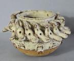 Stoneware pot with cream glaze by Ian Godfrey